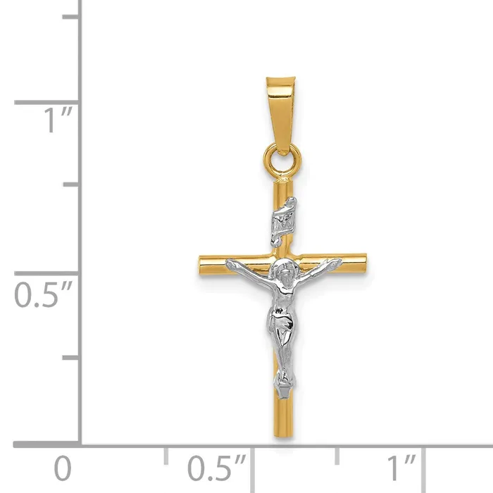 TreasureFineJewelers Rings 14K Twotone INRI Crucifix Pendant