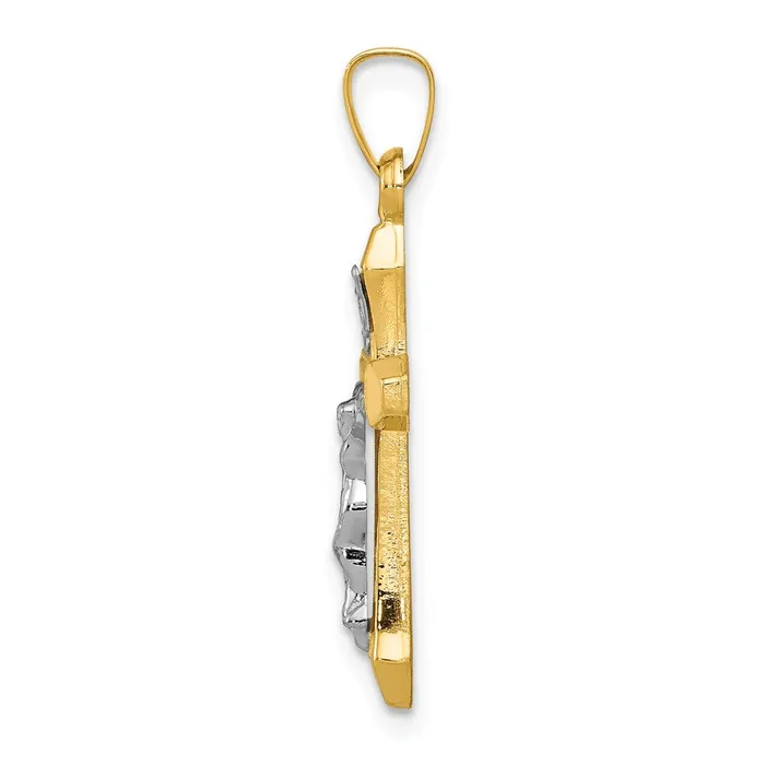 TreasureFineJewelers Rings 14k Twotone INRI Hollow Crucifix Pendant