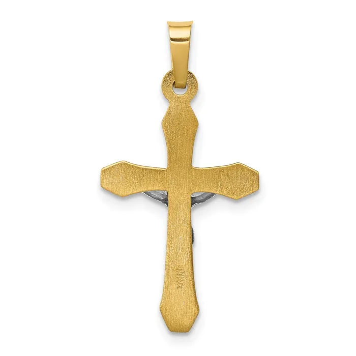 TreasureFineJewelers Rings 14k Twotone INRI Hollow Crucifix Pendant