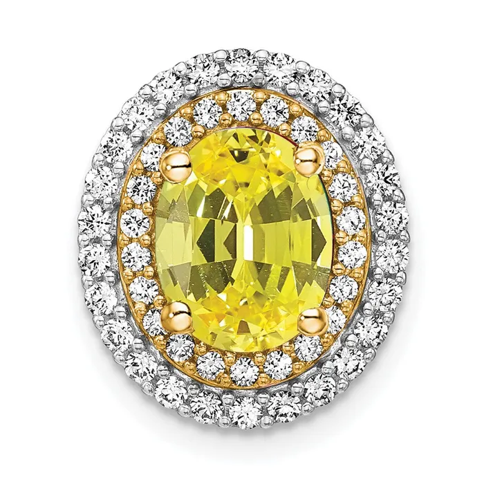 TreasureFineJewelers Rings 14k TwoTone Lab Grown Diamond Created Yellow Sapphire Pendant TreasureFineJewelers Rings 14k TwoTone Lab Grown Diamond Created Yellow Sapphire Pendant