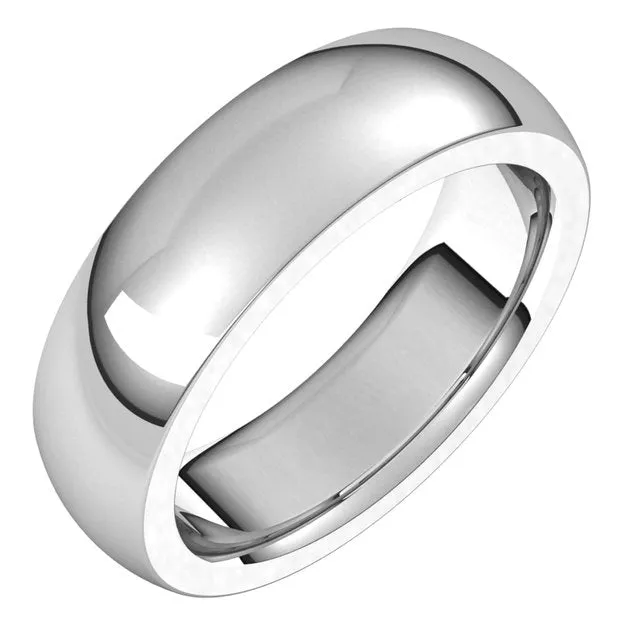 TreasureFineJewelers Rings 14K White Gold 6 mm Half Round Comfort Fit Heavy Wedding Band TreasureFineJewelers Rings 14K White Gold 6 mm Half Round Comfort Fit Heavy Wedding Band