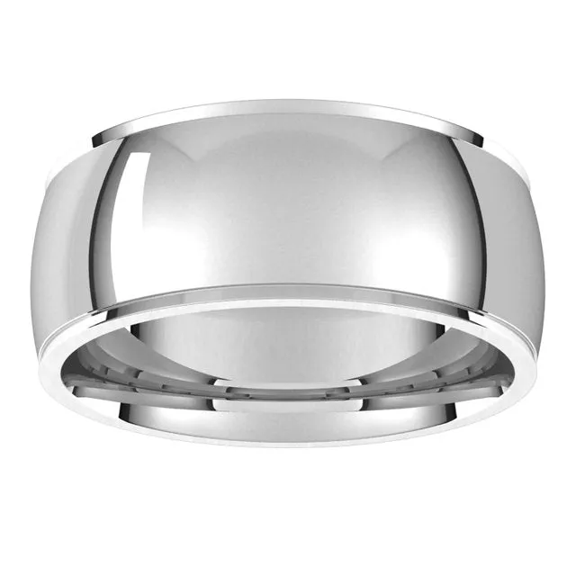 TreasureFineJewelers Rings 14K White Gold 8 mm Half Round Edge Comfort Fit Wedding Band