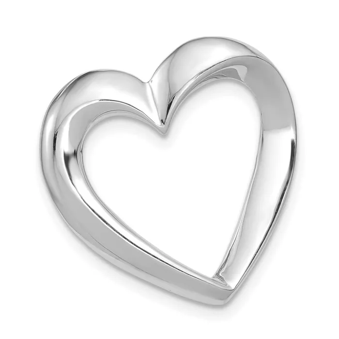 TreasureFineJewelers Rings 14K White Gold Heart Slide