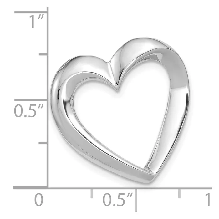 TreasureFineJewelers Rings 14K White Gold Heart Slide