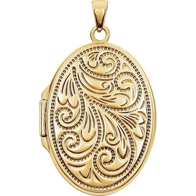 TreasureFineJewelers Rings 14K Yellow GoldPlated Sterling Silver Oval Locket TreasureFineJewelers Rings 14K Yellow GoldPlated Sterling Silver Oval Locket