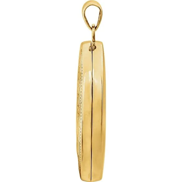 TreasureFineJewelers Rings 14K Yellow GoldPlated Sterling Silver Oval Locket