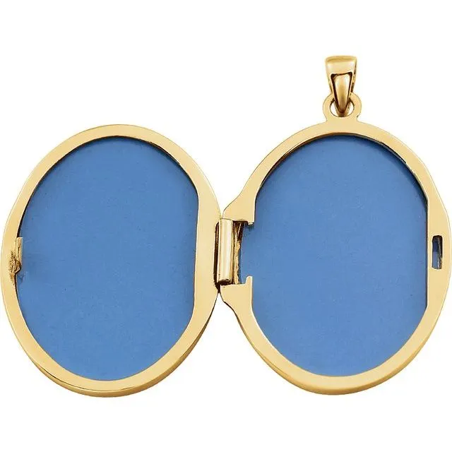 TreasureFineJewelers Rings 14K Yellow GoldPlated Sterling Silver Oval Locket