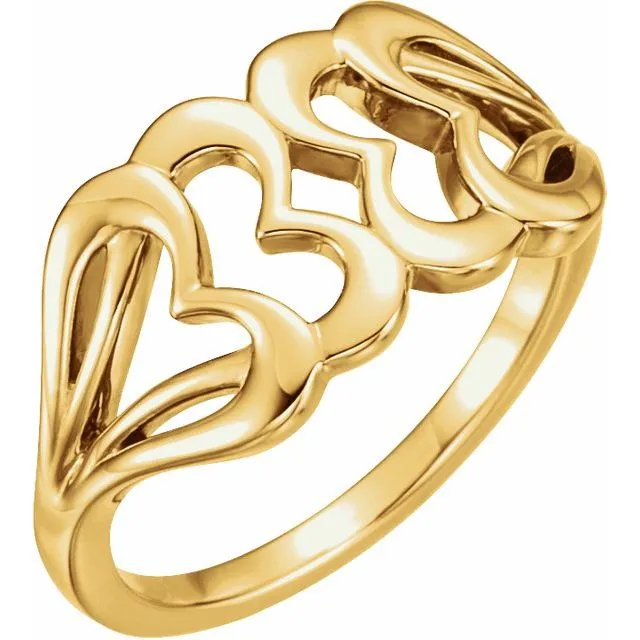 TreasureFineJewelers Rings 14K Yellow Heart Ring