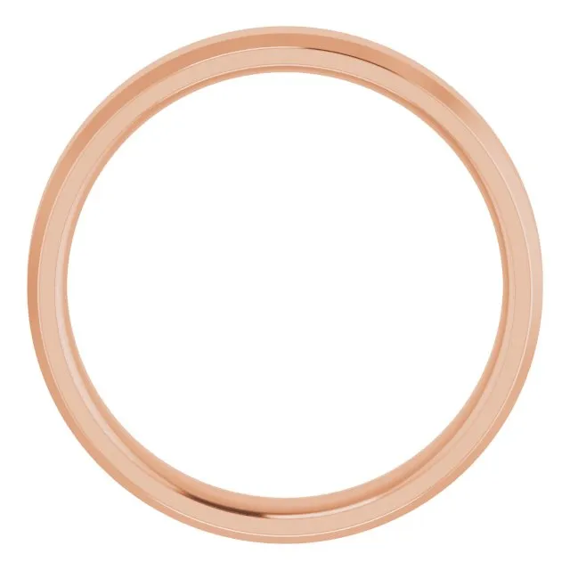 TreasureFineJewelers Rings 18K Rose 4 mm Beveled Edge Comfort Fit Light Band