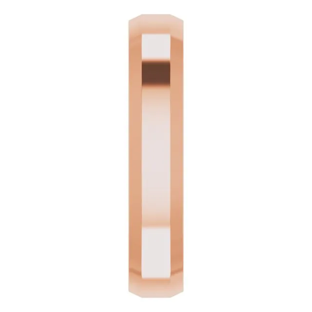 TreasureFineJewelers Rings 18K Rose 4 mm Beveled Edge Comfort Fit Light Band