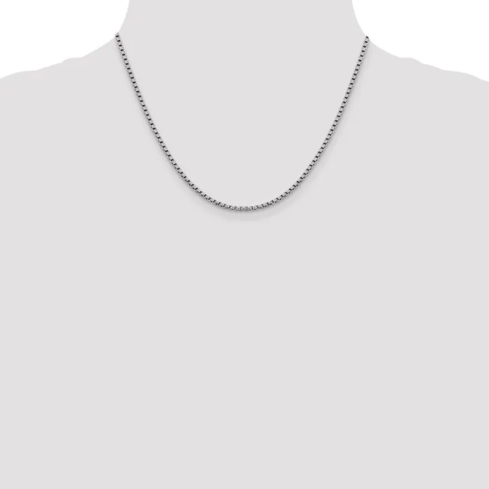 TreasureFineJewelers Rings Leslies 14K White Gold 24mm SemiSolid DC Round Box Chain