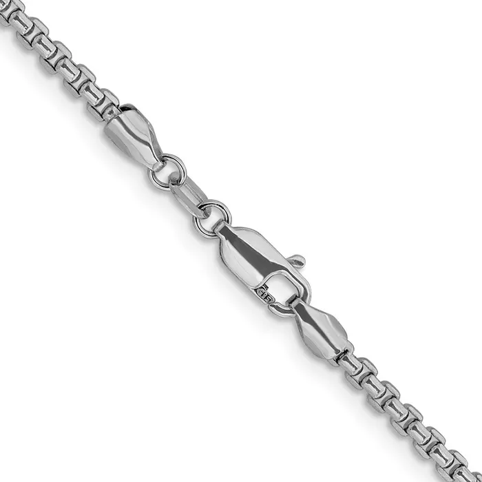 TreasureFineJewelers Rings Leslies 14K White Gold 24mm SemiSolid DC Round Box Chain