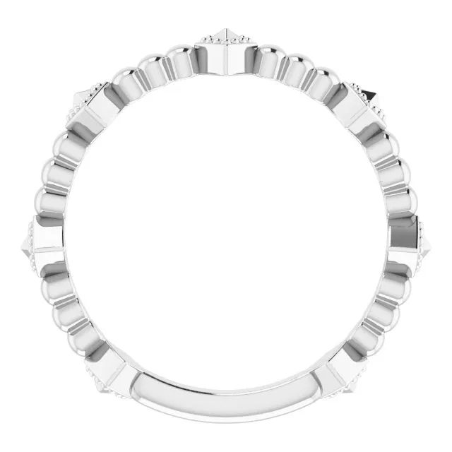 TreasureFineJewelers Rings Platinum Stackable Pyramid Ring