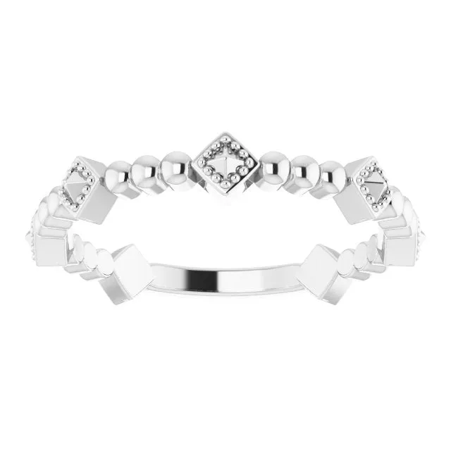 TreasureFineJewelers Rings Platinum Stackable Pyramid Ring