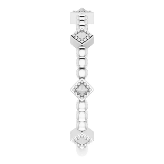 TreasureFineJewelers Rings Platinum Stackable Pyramid Ring