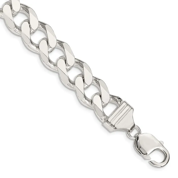 TreasureFineJewelers Rings Sterling Silver 13mm Curb Chain