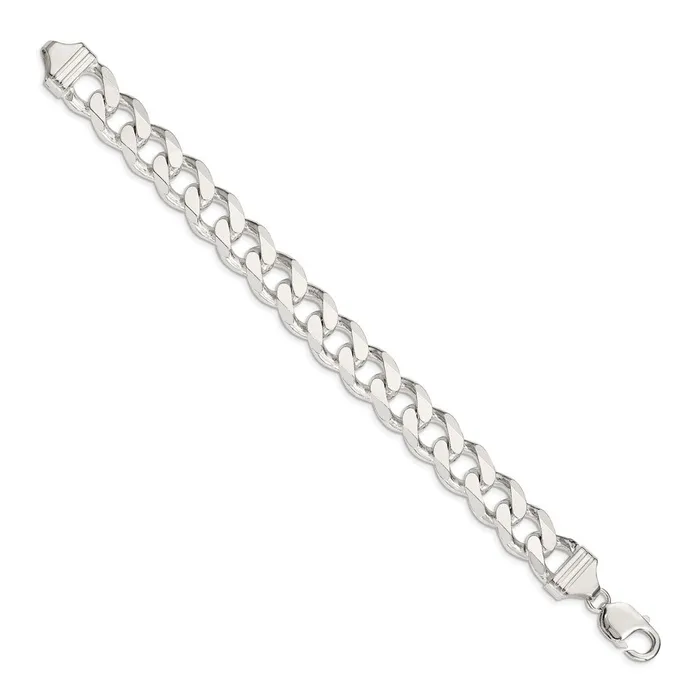 TreasureFineJewelers Rings Sterling Silver 13mm Curb Chain