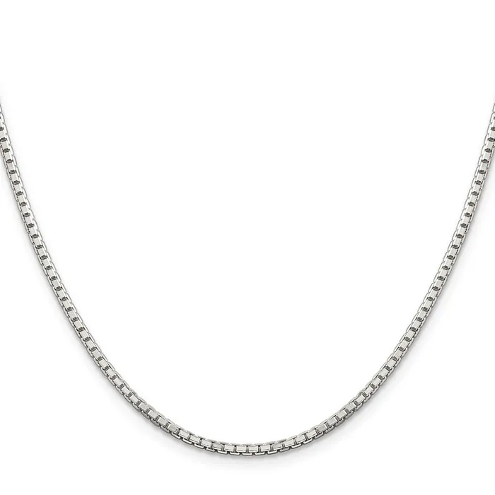 TreasureFineJewelers Rings Sterling Silver 2mm 8 Sided Diamondcut Box Chain