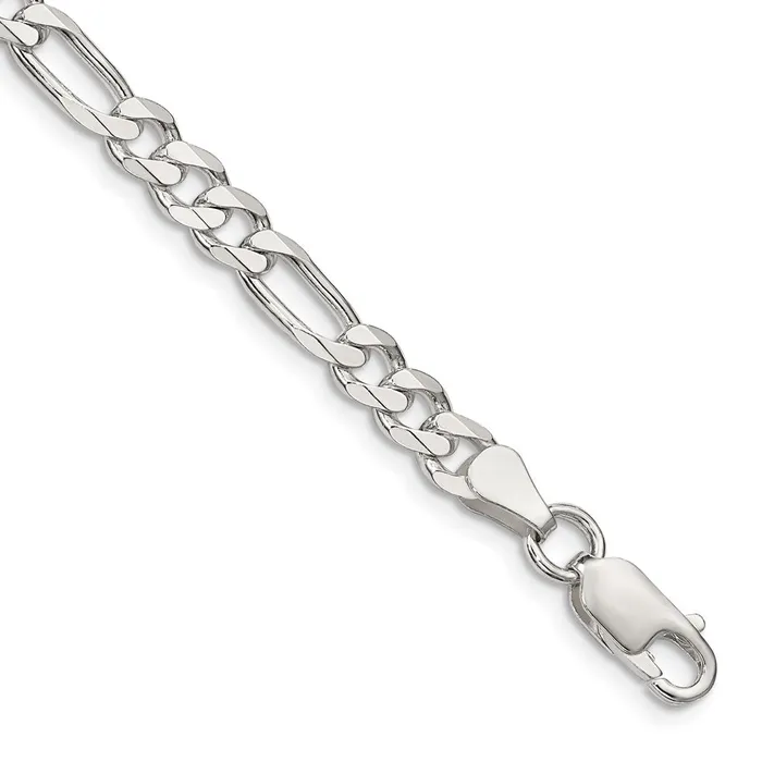 TreasureFineJewelers Rings Sterling Silver 55mm Figaro Chain