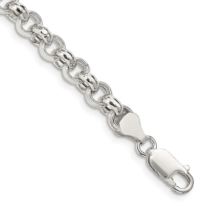 TreasureFineJewelers Rings Sterling Silver 65mm Semisolid Rolo Chain
