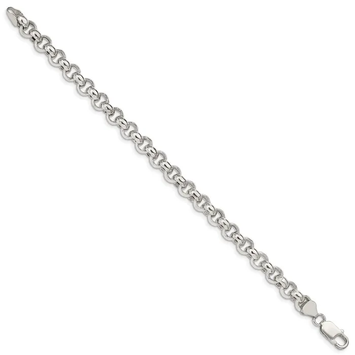 TreasureFineJewelers Rings Sterling Silver 775mm Semisolid Rolo Chain