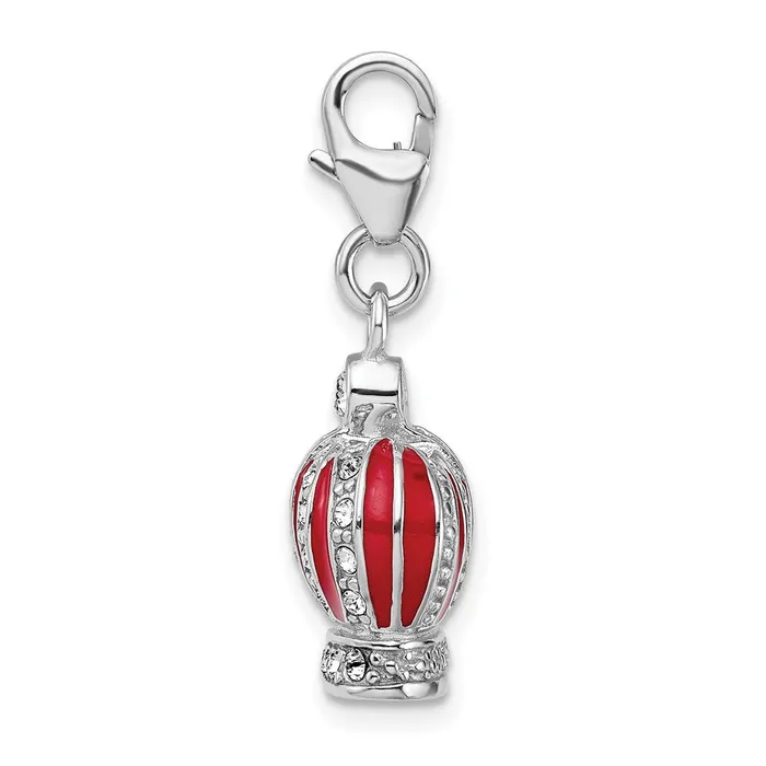TreasureFineJewelers Rings Sterling Silver Amore La Vita Rhodpl Swarovski Enameled Crown Charm