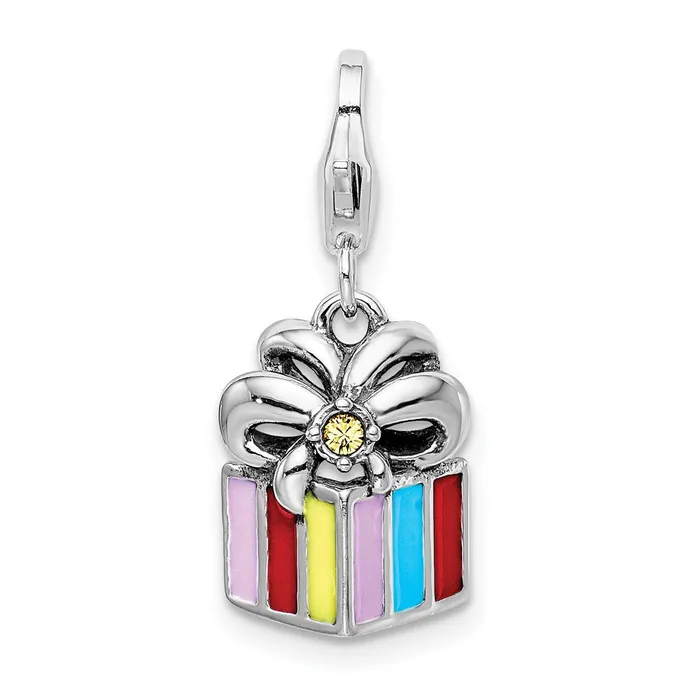 TreasureFineJewelers Rings Sterling Silver Amore La Vita Rhodpl Swarovski Enameled Present Charm