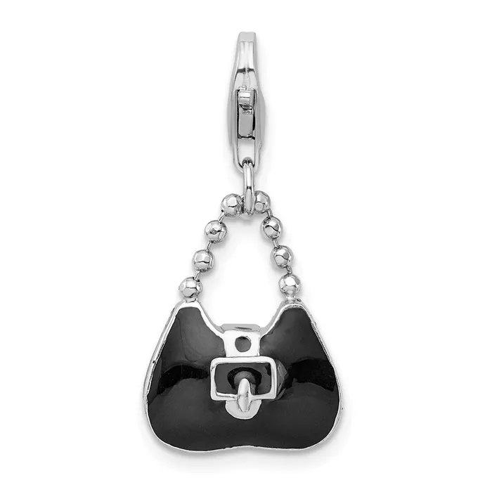 TreasureFineJewelers Rings Sterling Silver Amore La Vita Rhodiumplated 3D Enameled Purse Charm TreasureFineJewelers Rings Sterling Silver Amore La Vita Rhodiumplated 3D Enameled Purse Charm