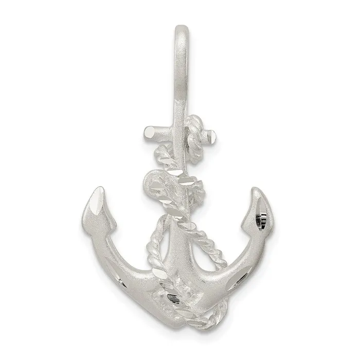 TreasureFineJewelers Rings Sterling Silver Anchor Charm