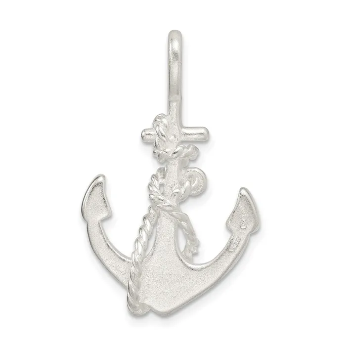 TreasureFineJewelers Rings Sterling Silver Anchor Charm
