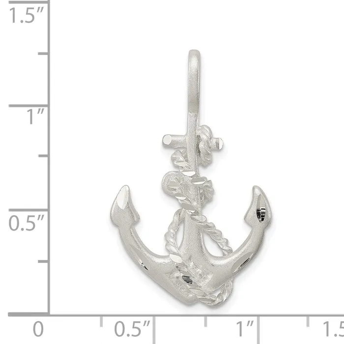 TreasureFineJewelers Rings Sterling Silver Anchor Charm