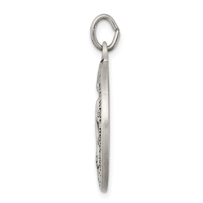 TreasureFineJewelers Rings Sterling Silver Antiqued Miraculous Medal