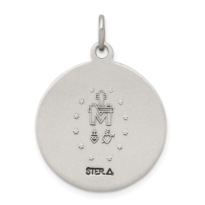 TreasureFineJewelers Rings Sterling Silver Antiqued Miraculous Medal