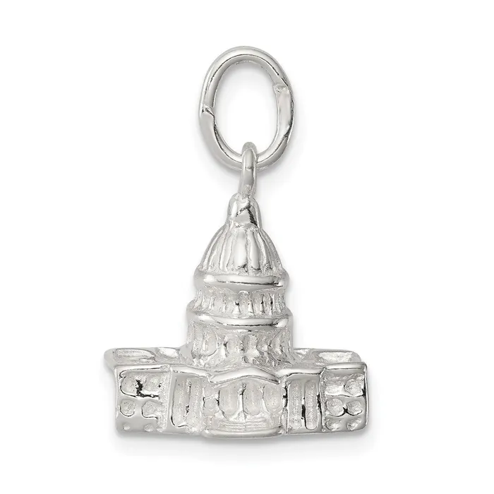 TreasureFineJewelers Rings Sterling Silver Capitol Building Charm