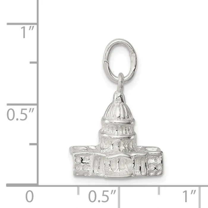 TreasureFineJewelers Rings Sterling Silver Capitol Building Charm