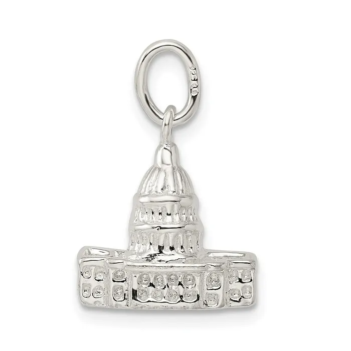 TreasureFineJewelers Rings Sterling Silver Capitol Building Charm