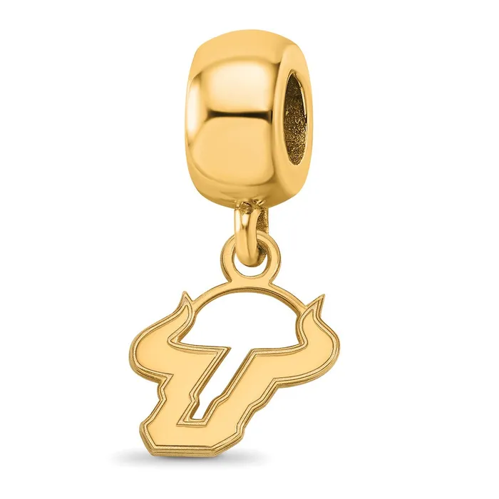 TreasureFineJewelers Rings Sterling Silver Goldplated LogoArt University of South Florida Bull Extra Small Dangle Bead Charm TreasureFineJewelers Rings Sterling Silver Goldplated LogoArt University of South Florida Bull Extra Small Dangle Bead Charm
