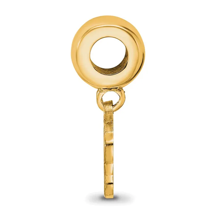TreasureFineJewelers Rings Sterling Silver Goldplated LogoArt University of South Florida Bull Extra Small Dangle Bead Charm