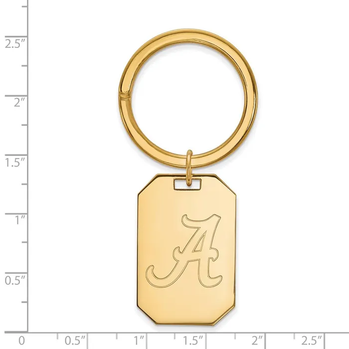 TreasureFineJewelers Rings Sterling Silver Goldplated University of Alabama Key Ring