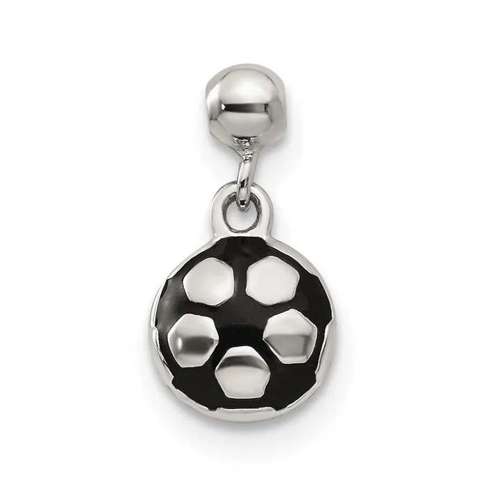 TreasureFineJewelers Rings Sterling Silver Mio Memento Enamel Dangle Soccer Ball Charm TreasureFineJewelers Rings Sterling Silver Mio Memento Enamel Dangle Soccer Ball Charm