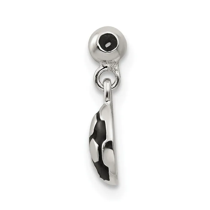 TreasureFineJewelers Rings Sterling Silver Mio Memento Enamel Dangle Soccer Ball Charm