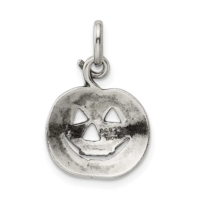 TreasureFineJewelers Rings Sterling Silver Pumpkin Charm