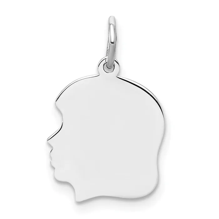 TreasureFineJewelers Rings Sterling Silver Rhplt Engraveable Girl Disc Charm Polish on FrontBack TreasureFineJewelers Rings Sterling Silver Rhplt Engraveable Girl Disc Charm Polish on FrontBack