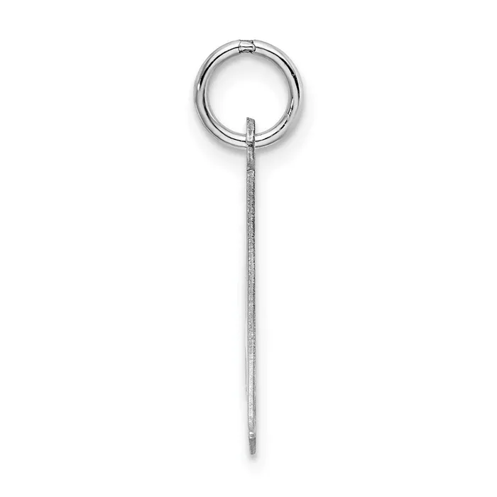 TreasureFineJewelers Rings Sterling Silver Rhodiumplated Artisan Block Letter A Initial Charm
