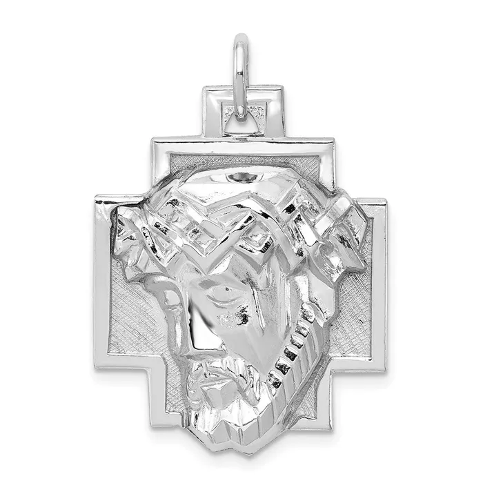 TreasureFineJewelers Rings Sterling Silver Rhodiumplated Ecce Homo Charm
