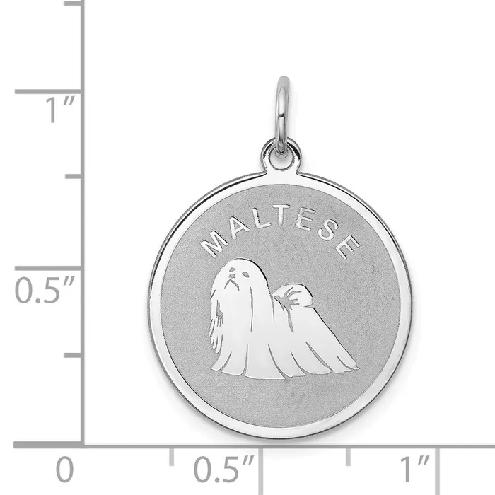 TreasureFineJewelers Rings Sterling Silver Rhodiumplated Maltese Disc Charm