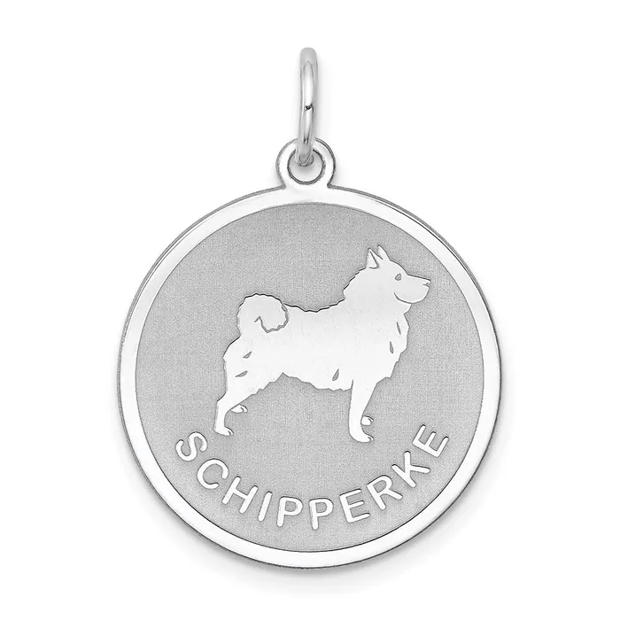 TreasureFineJewelers Rings Sterling Silver Rhodiumplated Schipperke Disc Charm TreasureFineJewelers Rings Sterling Silver Rhodiumplated Schipperke Disc Charm