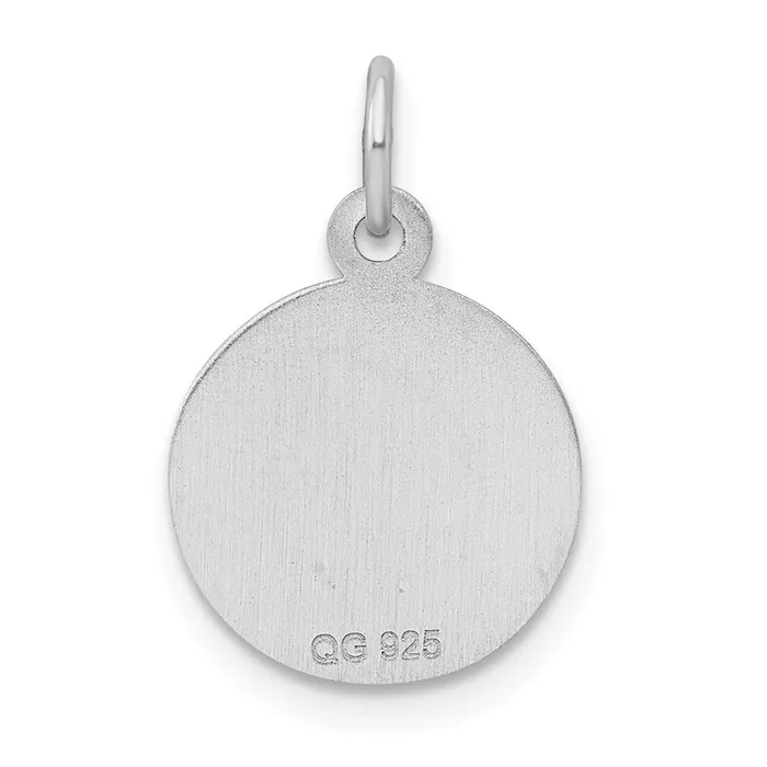 TreasureFineJewelers Rings Sterling Silver Rhodiumplated Sweet Sixteen Disc Charm