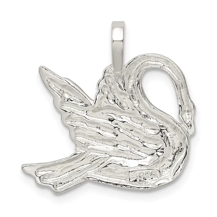 TreasureFineJewelers Rings Sterling Silver Swan Charm