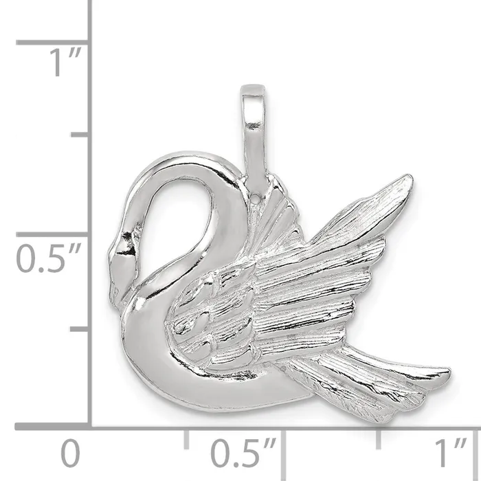 TreasureFineJewelers Rings Sterling Silver Swan Charm